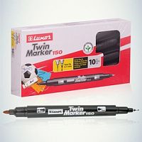 Маркер перманентный Luxor  пулевидный 0.7-1мм черный, две стороны картинка 